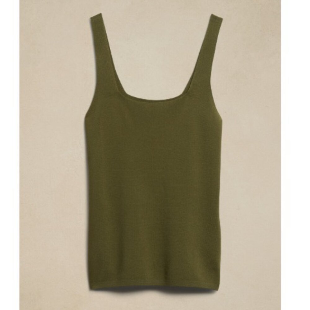 NWT Banana Republic Square Neck Sweater top green size small career